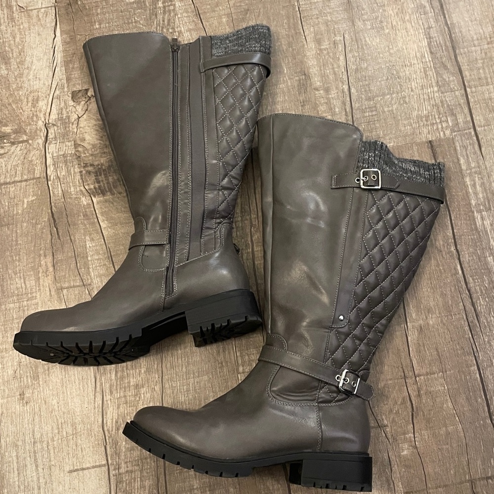 Torrid Gray Quilted Winter Boots